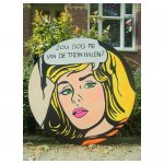 pop art 2 <p>€ 15,00 VERHUUR - (tekst kan worden aangepast)</p>
<p>1 per soort / 122 cm doorsnede / hout</p>